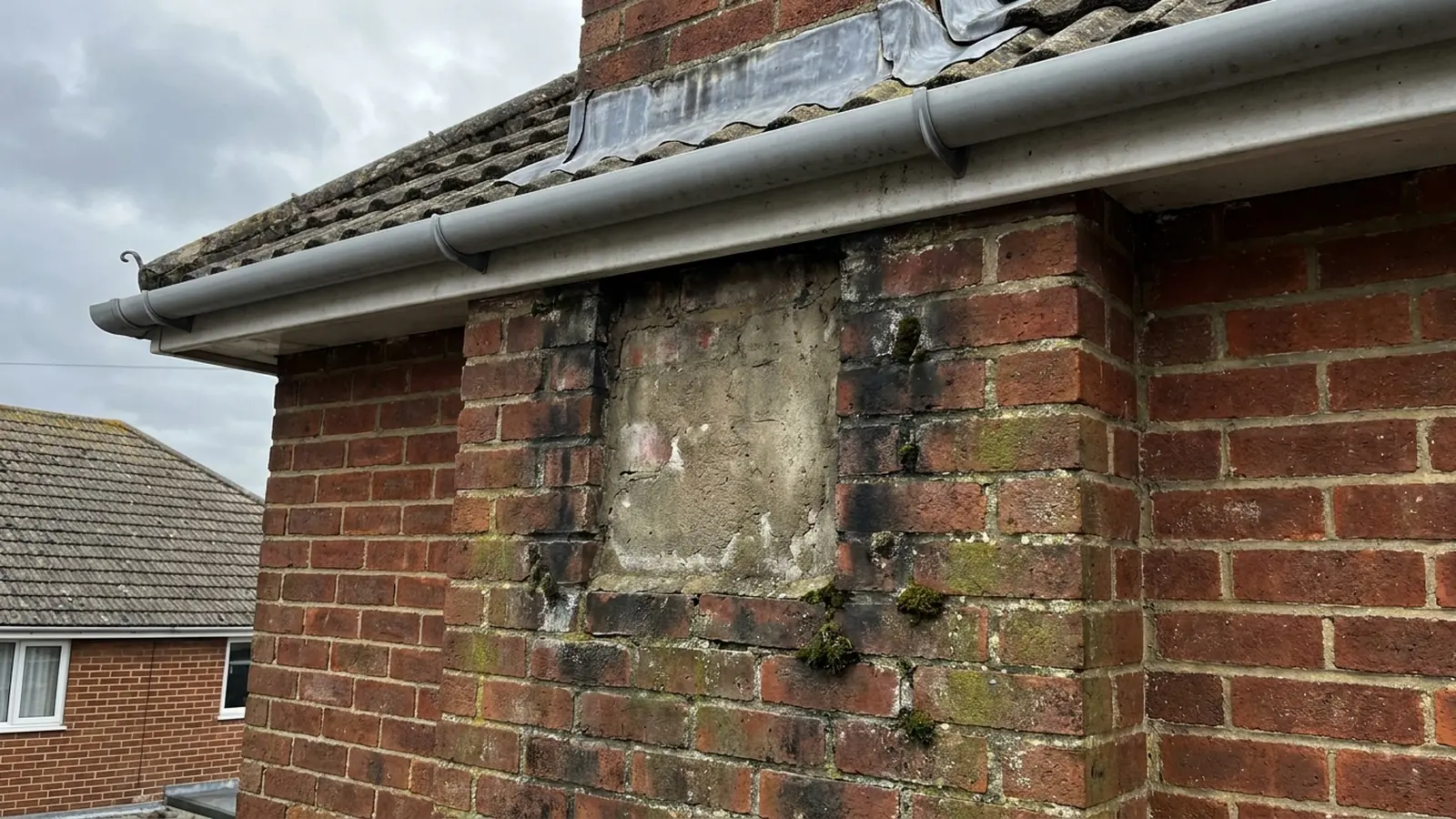 A sealed unused fireplace