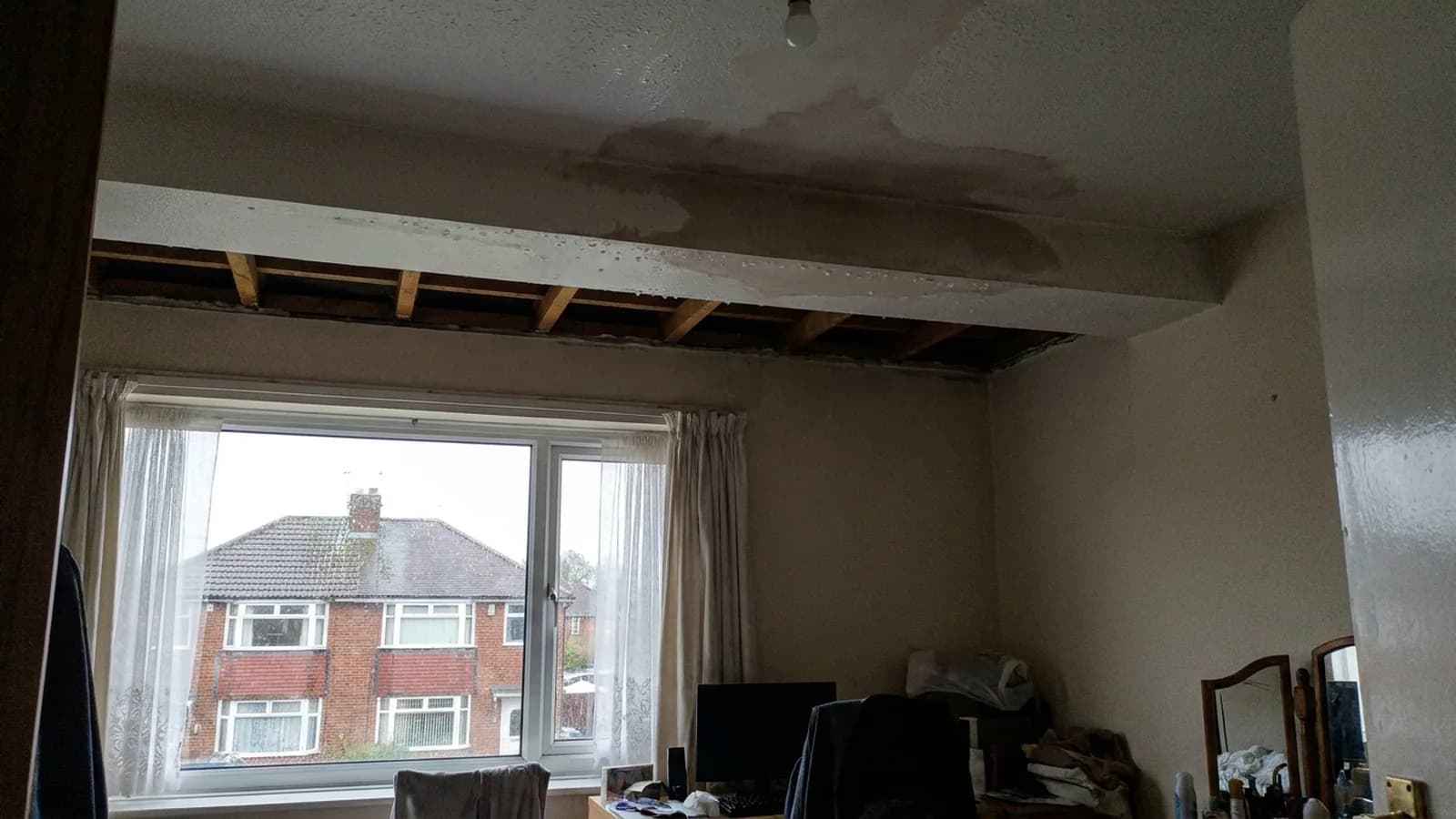 Condensation on the underside of a roof