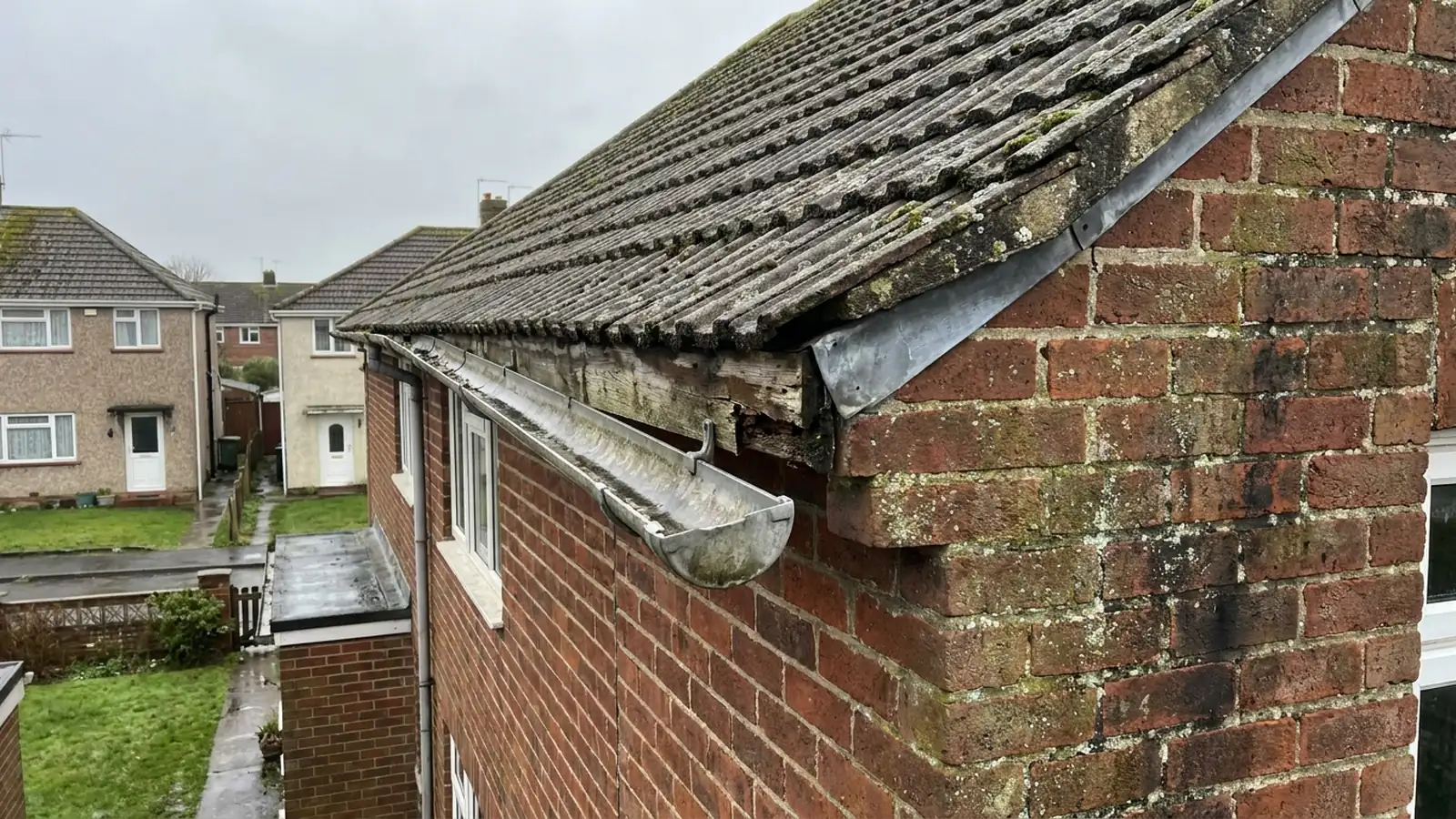 Guttering pulled away from a fascia
